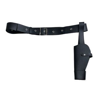 Black Faux Leather Holster Belt One Size Lara Croft Halloween Costume Cosplay OS
